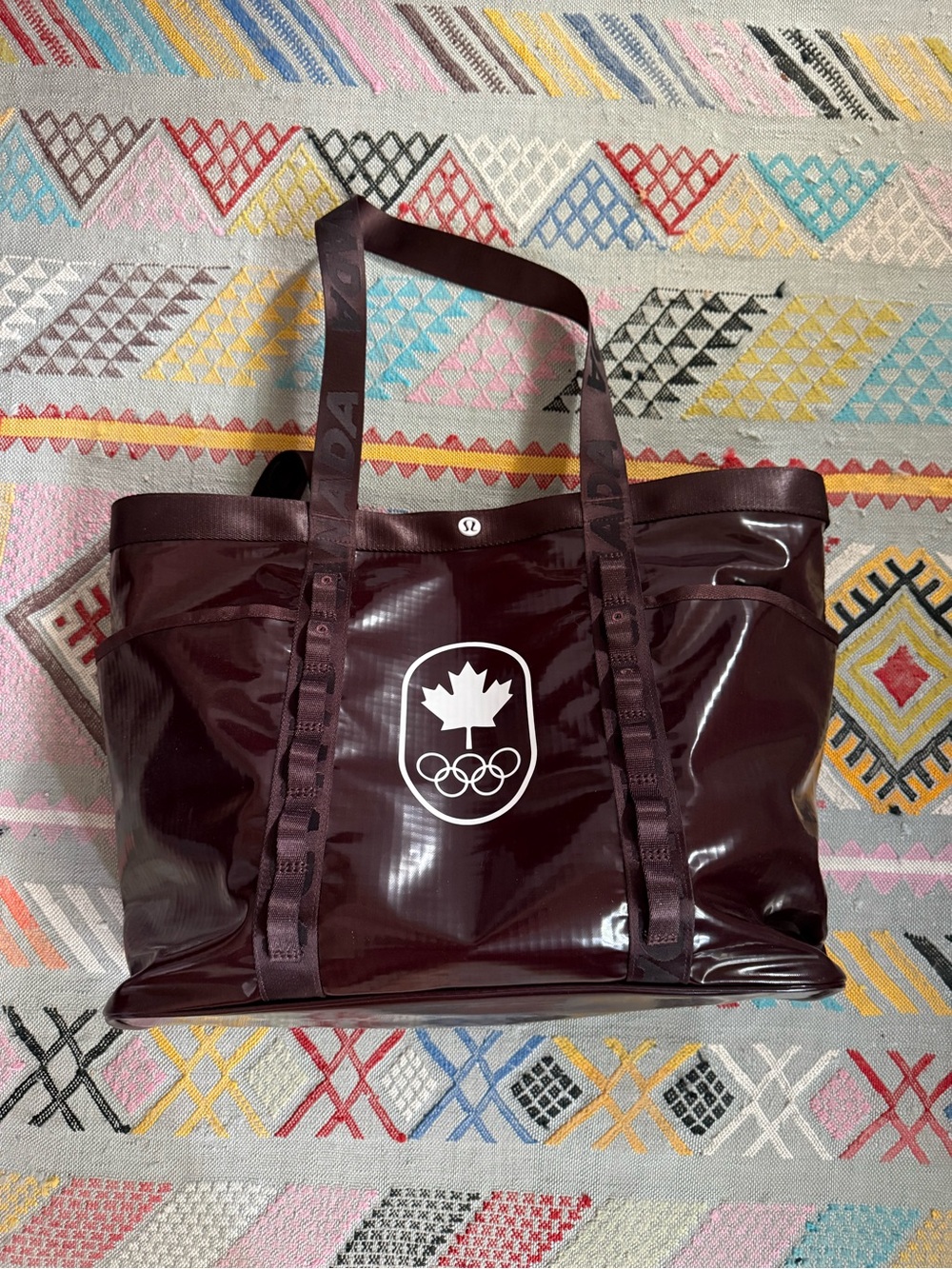 lululemon athletica Maroon Olympic Maple Leaf Logo Tote 20L